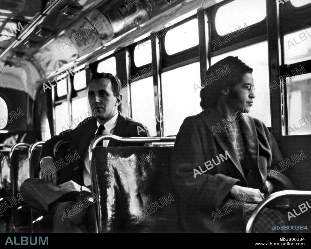 Rosa Louise McCauley Parks (February 4, 1913 - October 24, 2005) was an African-American civil rights activist. On December 1, 1955, in Montgomery, Alabama, Parks refused to obey bus driver James Blake's order to give up her seat in the colored section to a white passenger. Her act of defiance and the Montgomery Bus Boycott became important symbols of the modern Civil Rights Movement. She became an international icon of resistance to racial segregation. She organized and collaborated with civil rights leaders, including Edgar Nixon, president of the local chapter of the NAACP; and Martin Luther King, Jr. Although widely honored in later years, she suffered for her act; fired from her job as a seamstress in a local department store, and received death threats for years afterwards. From 1965-88 she served as secretary and receptionist to John Conyers, an African-American Representative for Michigan's 13th congressional district. After retirement, she wrote her autobiography, and lived a private life in Detroit. She died in 2005 at the age of 92.