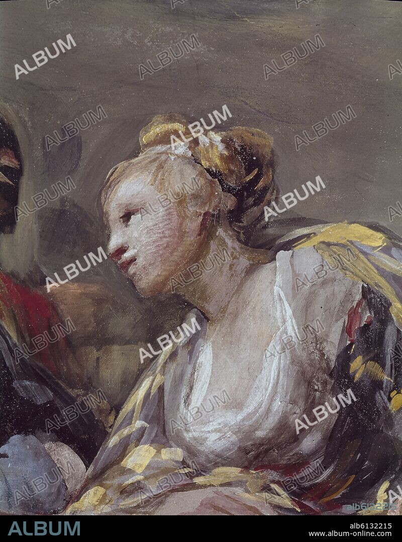FRANCISCO DE GOYA. MUCHACHA - DETALLE DE LA CUPULA DE LA ERMITA DE SAN ANTONIO DE LA FLORIDA - MILAGRO DE SAN ANTONIO DE PADUA-FRESCO PINTADO EN 1798.