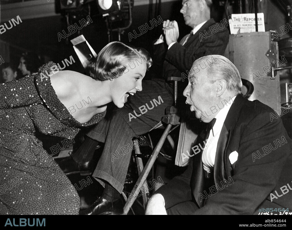 CHARLES COBURN and PEGGY LEE in MR. MUSIC, 1950, directed by RICHARD HAYDN. Copyright PARAMOUNT PICTURES.