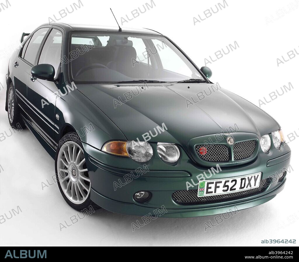 2002 MG ZS V6 in white studio.