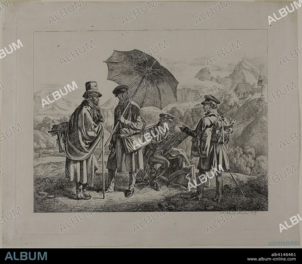 The Artists on Their Journey. Johann Adam Klein; German, 1792-1875. Date: 1819. Dimensions: 248 x 307 mm (plate); 278 x 338 mm (sheet). Etching on ivory wove paper. Origin: Germany.
