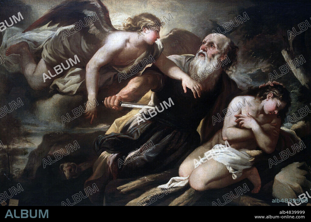 GIORDANO, LUCA. PINTOR ITALIANO 1634-1705. " SACRIFICIO DE ISAAC", OLEO. MUSEO BELLAS ARTES SAN FERNANDO.MADRID ABRAHAM.