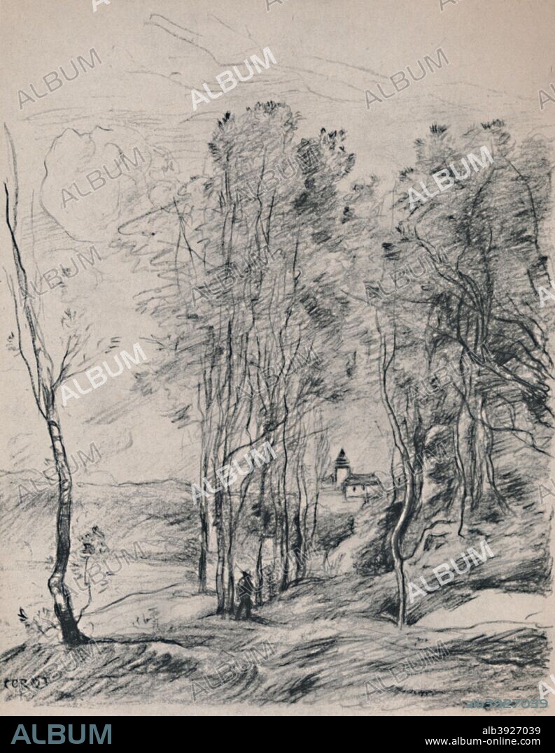 'The Steeple of Saint-Nicolas-Les-Arras', c.1870s, (1946). View of the church in the village of Saint-Nicolas-lez-Arras in the Pas-de-Calais department of Northern France. From The Etchings of the French Impressionists and Their Contemporaries, by Edward T. Chase. [The Hyperion Press, Paris, 1946].