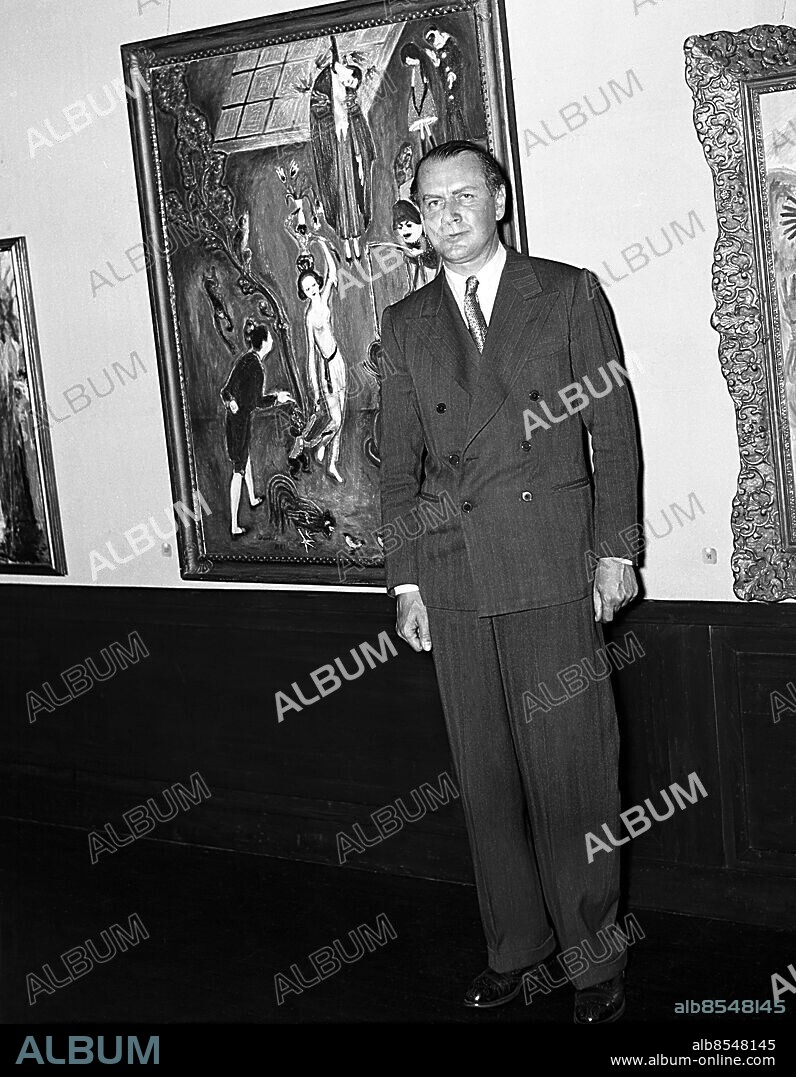 ARKIV 1938 . Nils Dardel (1888-1943), konstnär vars mest kända verk är målningen "Den döende dandyn". Hans stil brukar kallas dekadant. Gift med Thora Dardell 1921-1934.. Swedish painter, Nils Dardel.. Foto: TT / Kod 1900.