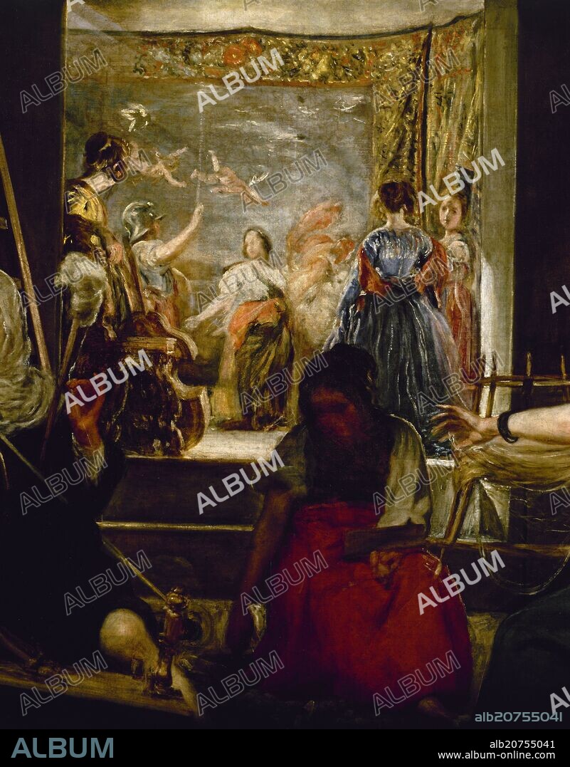 DIEGO VELAZQUEZ (1599-1660). LAS HILANDERAS O LA FABULA DE ARACNE - DETALLE - HACIA 1657 - OLEO/LIENZO - NP 1173 - BARROCO ESPAÑOL - CONJUNTO 755.
