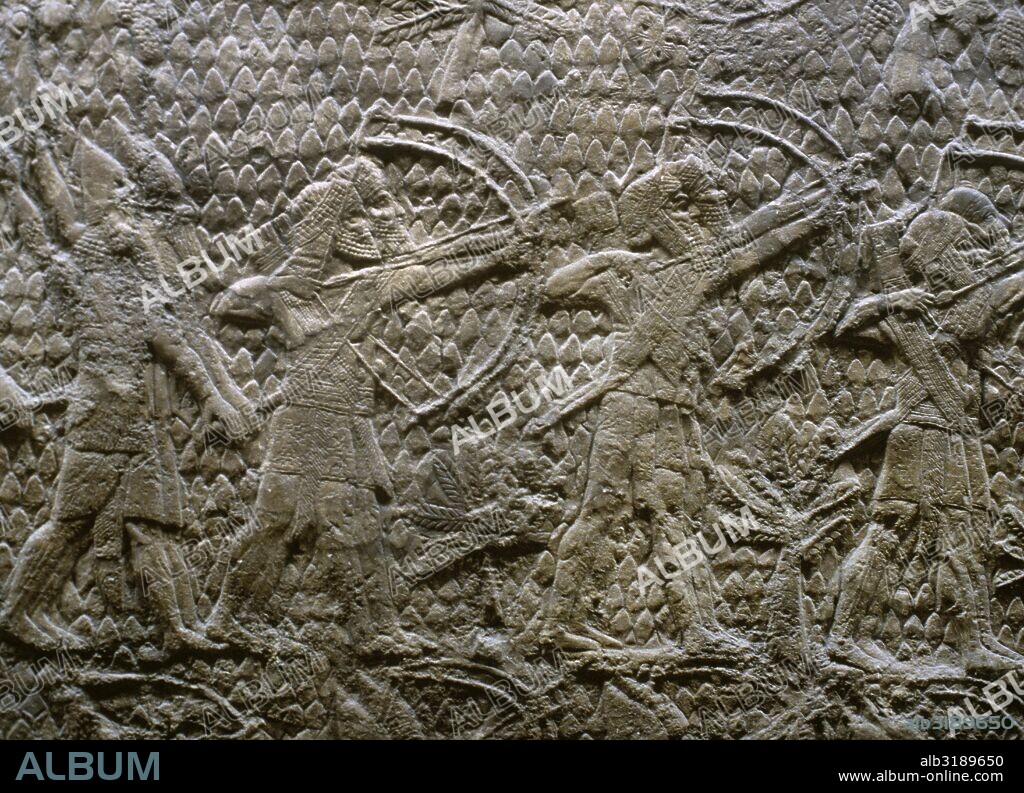 Lachish relief. South-West Palace of king Sennacherib in Nineveh, Iraq. Assyrian victory over the kingdom of Judah during the siege of Lachish in 701 BC. Carved between 700-681 BC. British Museum. London, United Kingdom.