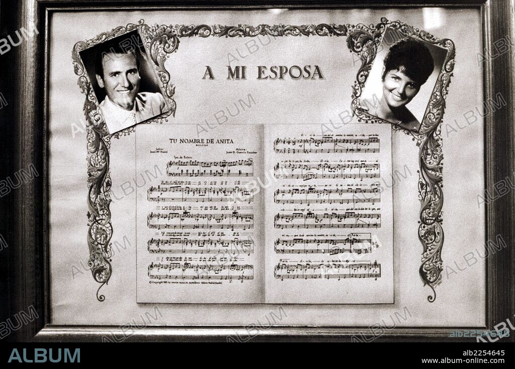 MANOLO ESCOBAR. CANTANTE ESPAÑOL. 1931 -. CANCION DEDICADA A SU ESPOSA. " TU NOMBRE DE ANITA ".