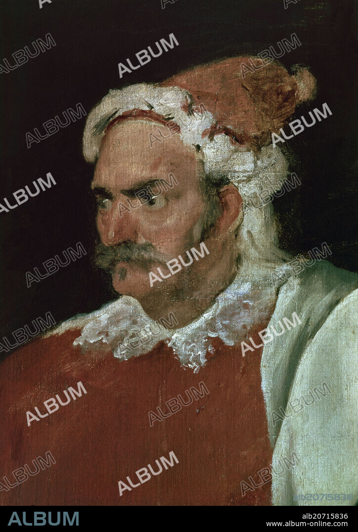 DIEGO VELAZQUEZ (1599-1660). DETALLE - EL BUFON BARBARROJA CRISTOBAL DE CASTAÑEDA Y PERNIA - 1636 - O/L - 198x121 - NP 1199 - BARROCO ESPAÑOL.