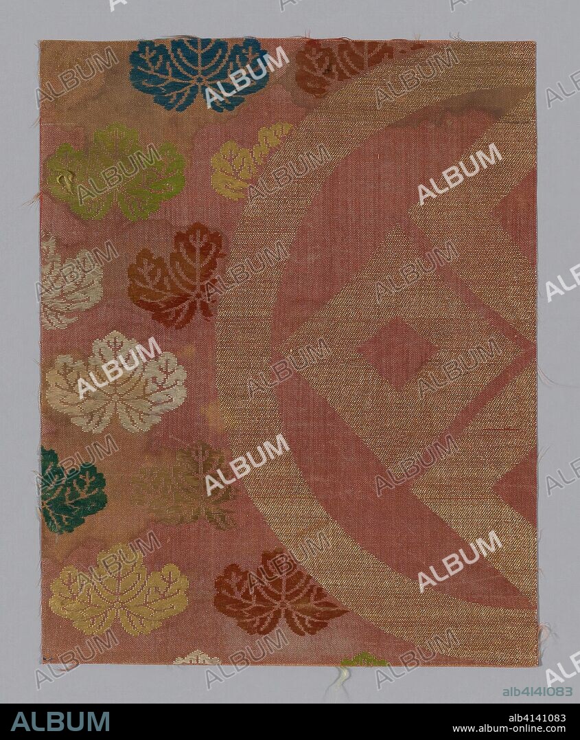 Fragment (from Noh Costume). Japan. Date: 1675-1725. Dimensions: 27 x 21.5 cm (10 5/8 x 8 1/2 in.). Brocaded twill (kara ori) silk and gilt paper; 2 1/2 strips to m.m. Origin: Japan.