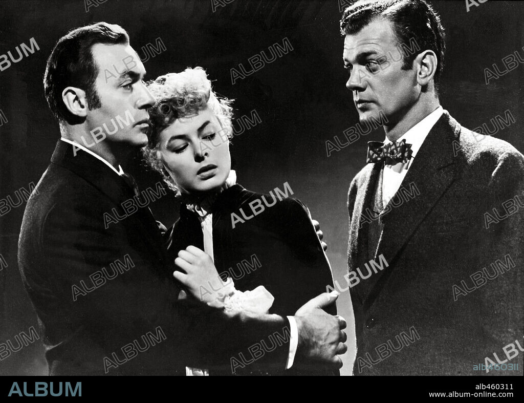 CHARLES BOYER, INGRID BERGMAN and JOSEPH COTTEN in GASLIGHT, 1944, directed by GEORGE CUKOR. Copyright M.G.M.