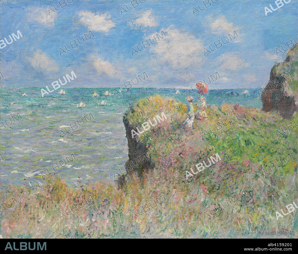Cliff Walk at Pourville. Claude Monet; French, 1840-1926. Date: 1882. Dimensions: 66.5 × 82.3 cm (26 1/8 × 32 7/16 in.). Oil on canvas. Origin: France.