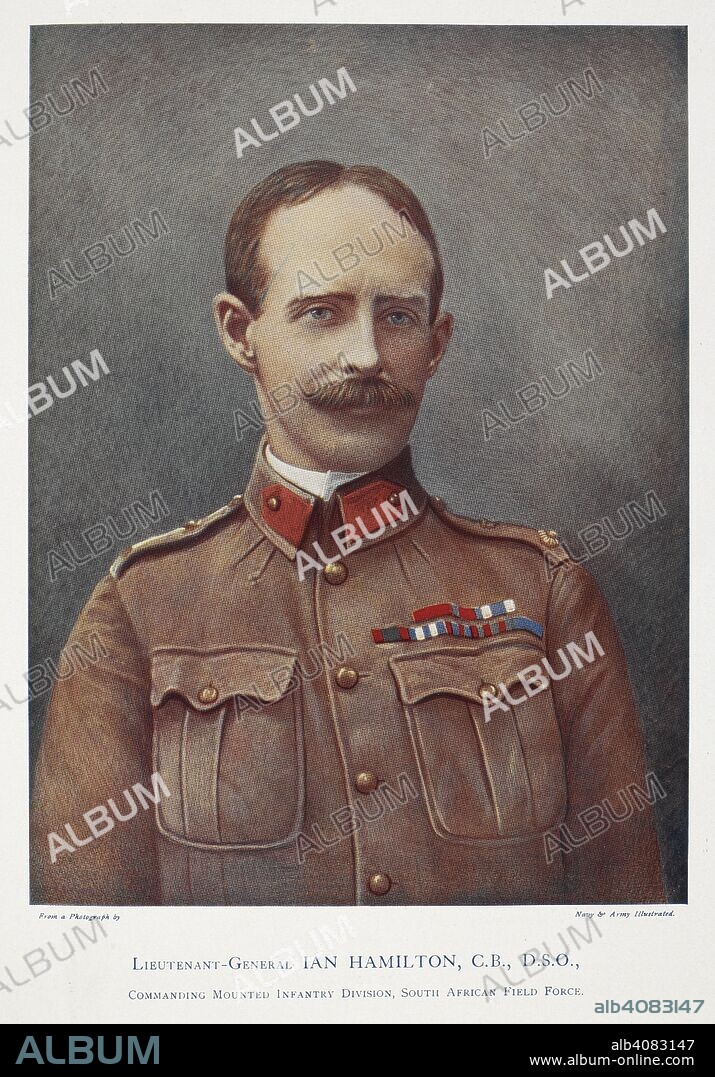 CHARLES NAPIER ROBINSON. Lieutenant-General Ian Hamilton, C.B., D.S.O. (1853-1947). Celebrities of the Army. [Coloured portraits, with short biographical notices.]. London : George Newnes, 1900. Source: 1766.a.3, page 121. Language: English.