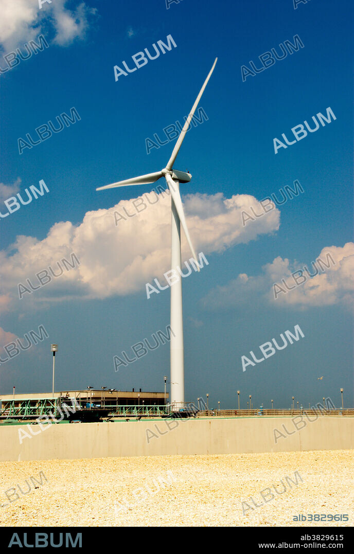 Jersey-Atlantic Wind Farm located at ACUA Wastewater Treatment Plant, Atlantic City, New Jersey.