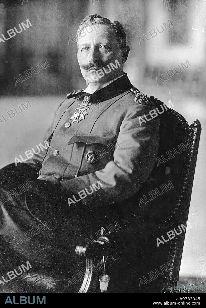 William II, the last Emperor of Germany and King of Prussia. Born in 1859, He had ascended the throne in 1888. On October 9, 1918, after the First World War was lost, he abdicated, at the request of the Chancellor, Prince Max of Baden, the imperial crown and retired to Doorn Castle, in Holland. , where he died in 1941.