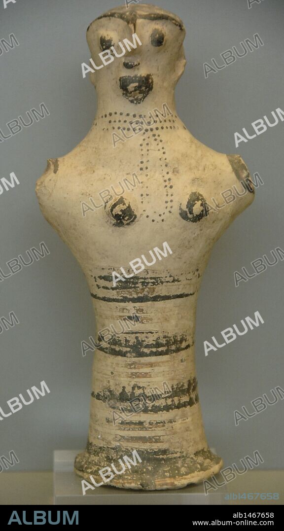 ARTE MICENICO. GRECIA. FIGURA FEMENINA con gesto ritual y collar. Museo Arqueológico Nacional. Atenas. Grecia.