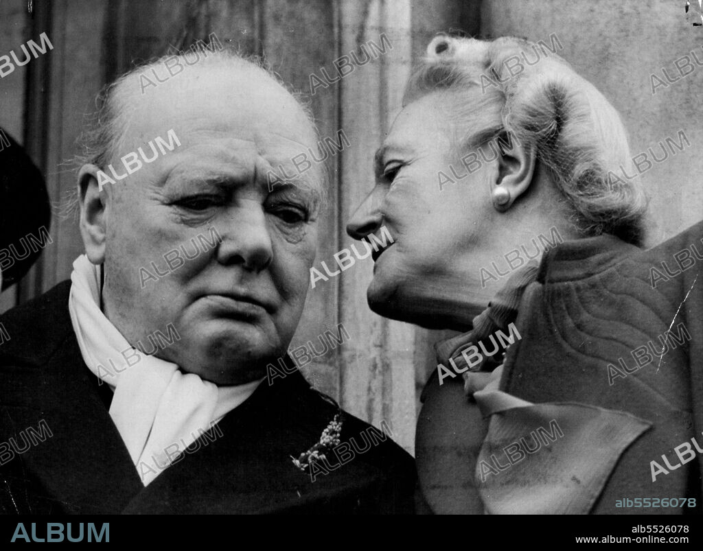Winston Churchill and Lady Clementine - General Scenes Together 1950's. November 06, 1951. (Photo by The Associated Press Ltd.).