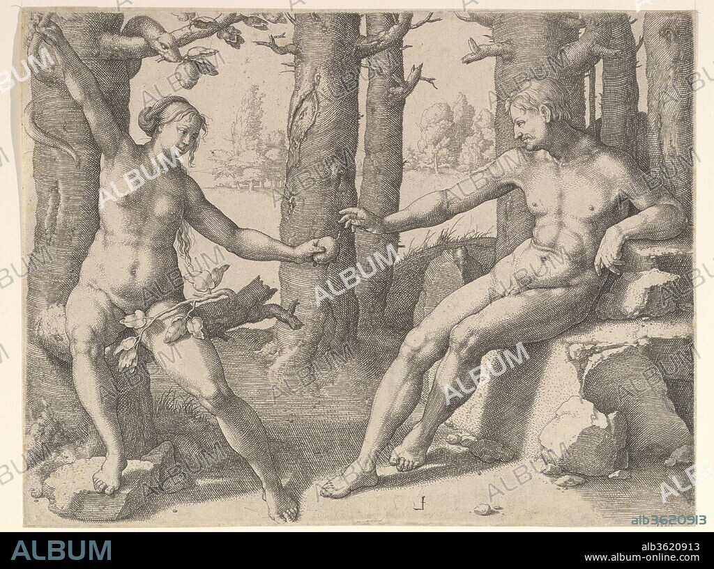 Fall of Man. Artist: Lucas van Leyden (Netherlandish, Leiden ca. 1494-1533 Leiden). Dimensions: Sheet: 7 5/8 x 9 15/16 in. (19.3 x 25.2 cm). Date: ca. 1530.