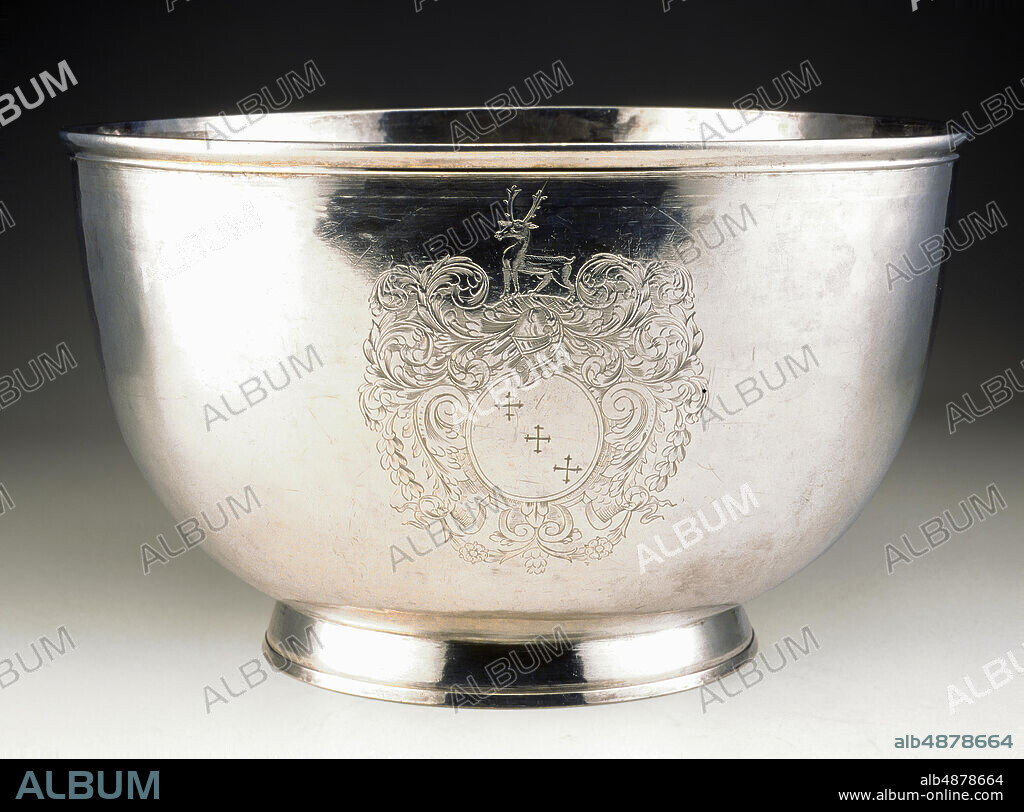 Thomas Bolton, Irish, died 1736, Punch Bowl, 171315, Silver, 5 3/4 x 9 7/8 x 9 7/8 in. (14.6 x 25.1 x 25.1 cm).