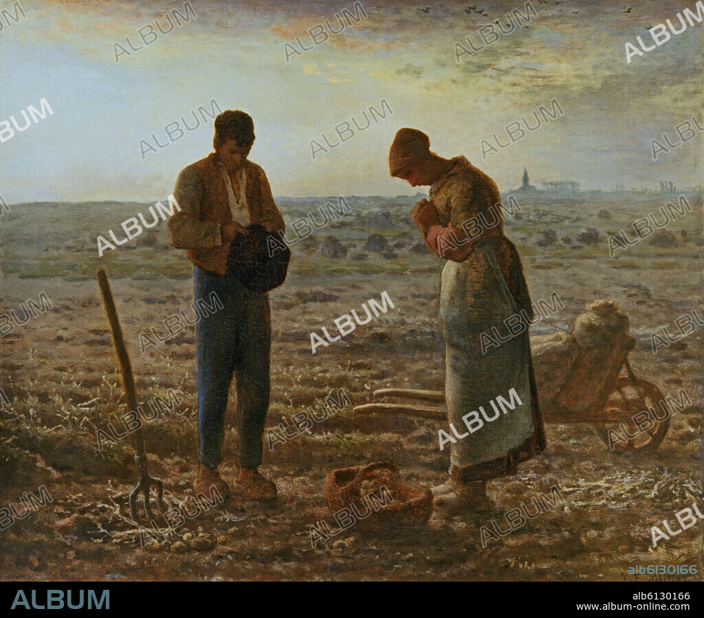 JEAN FRANCOIS MILLET (1814-1875). EL ANGELUS - 1859 - O/L - 55,5x66 - REALISMO FRANCES.