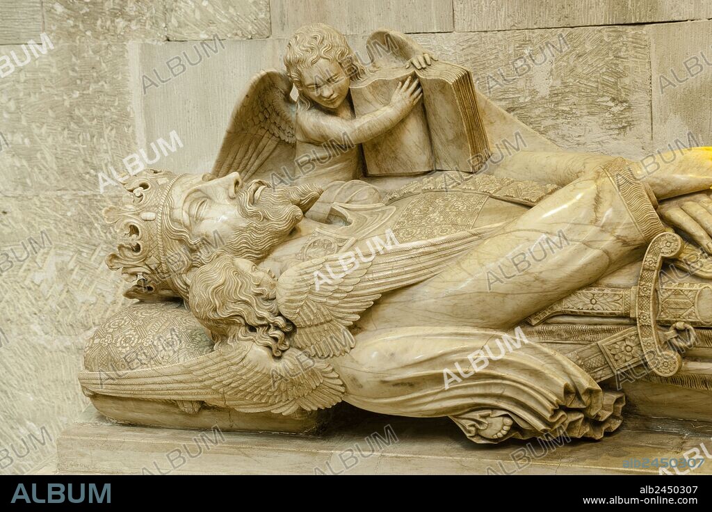 sarcofago de Jaume II, mausoleo de los reyes de Mallorca,construido en el año 1329 por el rey Jaime II, capilla de la Trinitat,Catedral de Mallorca , siglo XIII, Monumento Histórico-artístico, Palma, mallorca, islas baleares, españa, europa.