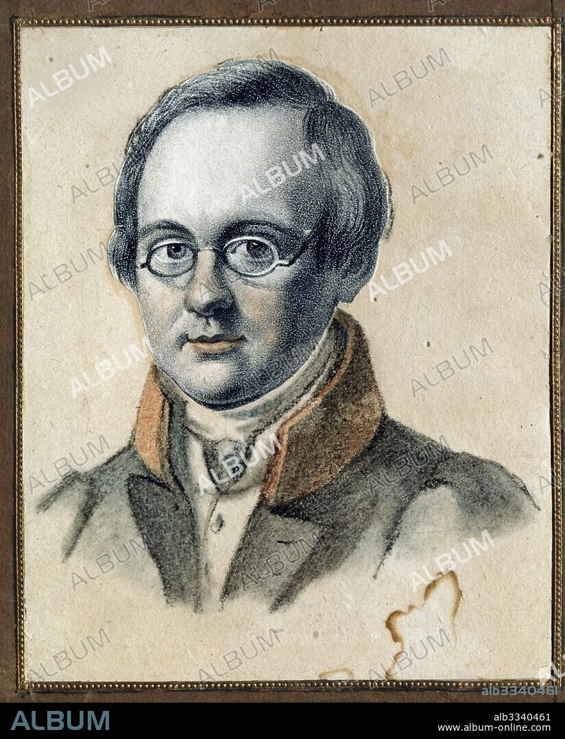 VALERIAN PLATONOVICH LANGER. Portrait of the poet Anton Antonovich Delvig (1798-1831).