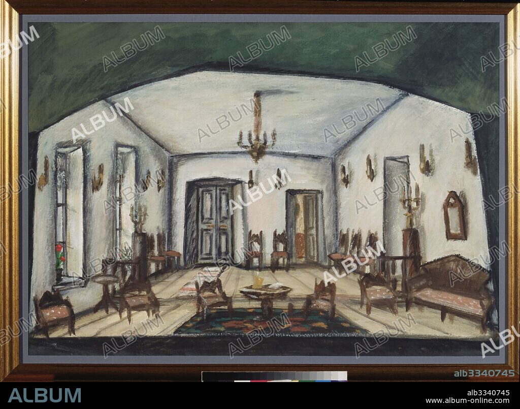 ALEXANDER PAVLOVICH VASILYEV. Stage design for the theatre play The Government Inspector by N. Gogol.