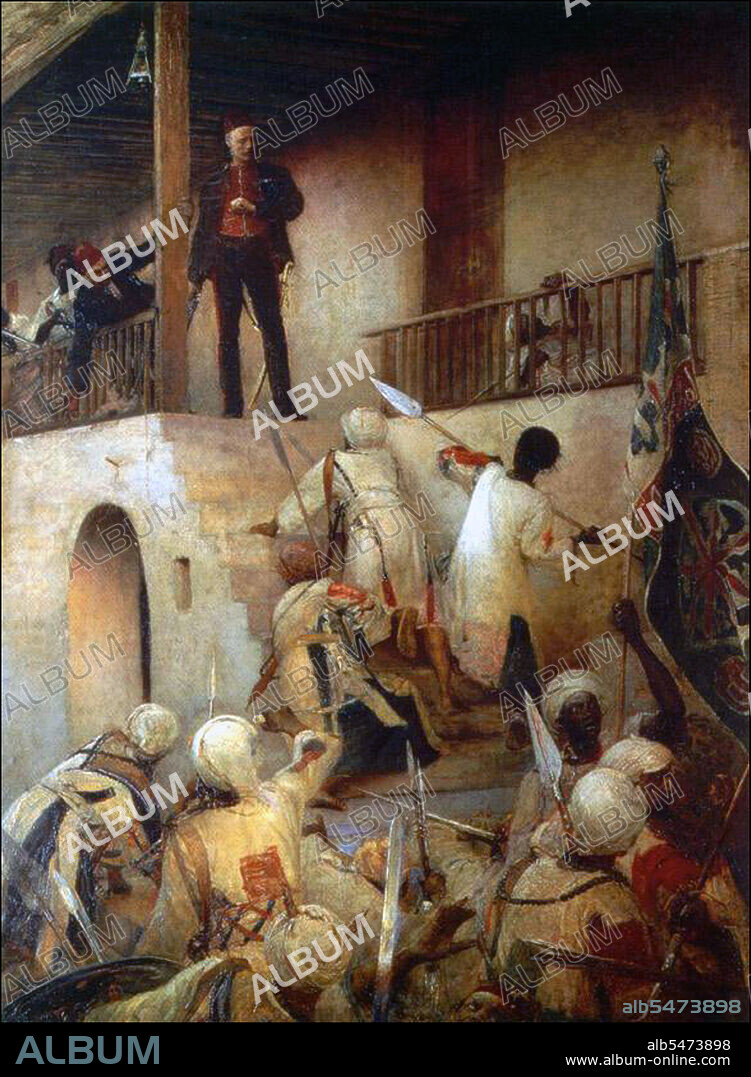 General Gordon was killed by Mahdist forces during the Mahdist War on January 26, 1885. The manner of his death is uncertain but it was romanticised in a popular painting by George William Joy - General Gordon's Last Stand (1885, currently in the Leeds City Art Gallery) - and again in the film Khartoum (1966) with Charlton Heston as Gordon. Gordon was killed around dawn fighting the warriors of the Mahdi. As recounted in Bernard M. Allen’s article 'How Khartoum Fell' (1941), the Mahdi had given strict orders to his three Khalifas not to kill Gordon. However, the orders were not obeyed. Gordon died on the steps of a stairway in the northwestern corner of the palace, where he and his personal bodyguard, Agha Khalil Orphali, had been firing at the enemy. Orphali was knocked unconscious and did not see Gordon die. When he woke up again that afternoon, he found Gordon's body covered with flies and the head cut off.