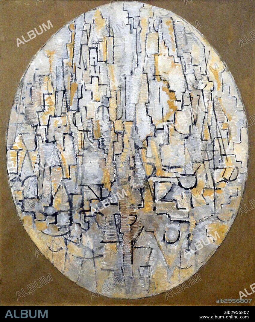 Tableau No 3 : Composition in Oval by Piet Mondrian (1872-1944) a