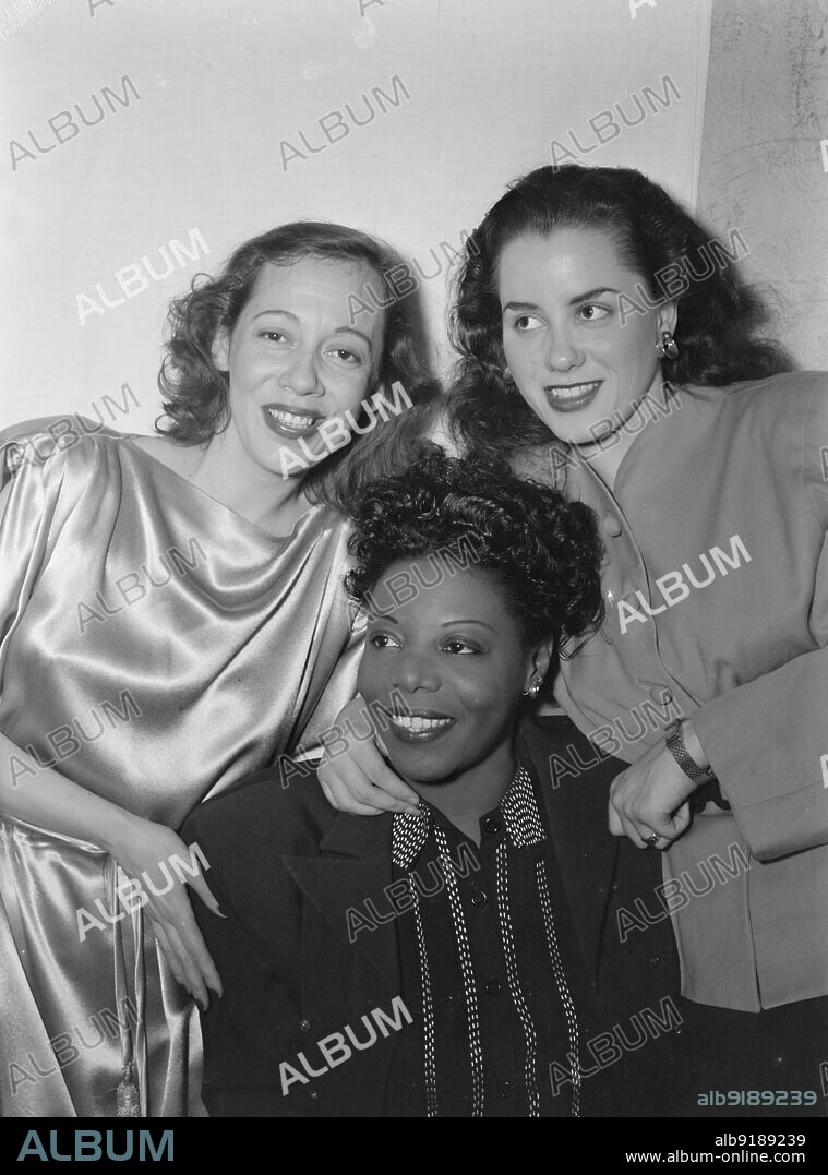 WILLIAM PAUL GOTTLIEB. Portrait of Imogene Coca, Mary Lou Williams, and Ann Hathaway, 1938.