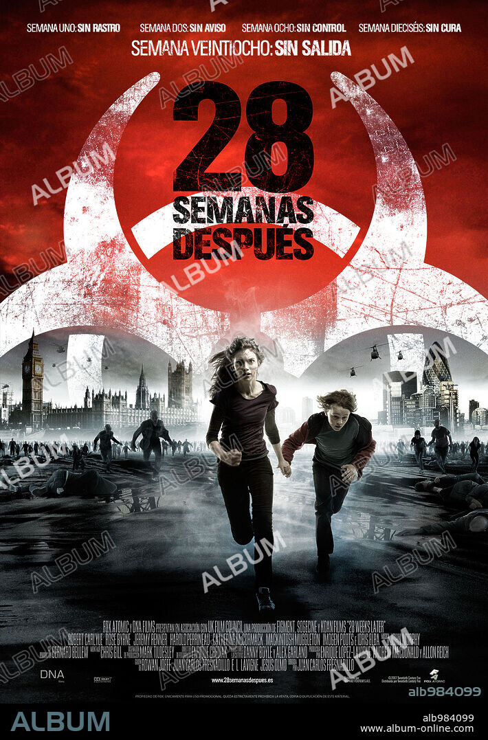 Poster de 28 SEMANAS DESPUES, 2007 (28 WEEKS LATER), dirigida por JUAN CARLOS FRESNADILLO. Copyright FOX ATOMIC/DNA FILMS/UK FILM COUNCIL/ FIGMENT FILMS/SOCIEDAD.