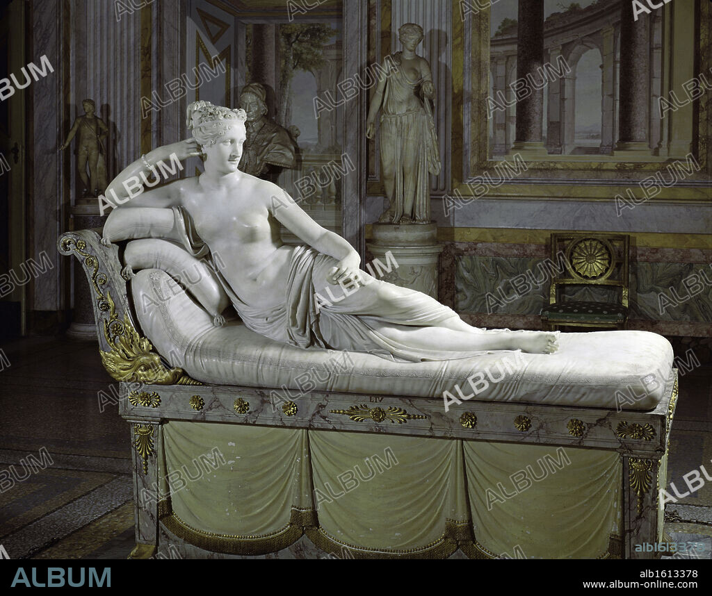 Pauline Bonaparte as Venus  Antonio Canova (1757-1822 Italian)  Galleria Borghese, Rome, Italy.