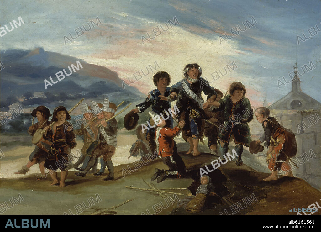 FRANCISCO DE GOYA. Boys Playing at Soldiers - 29,2x41,9 cm - oil on canvas.