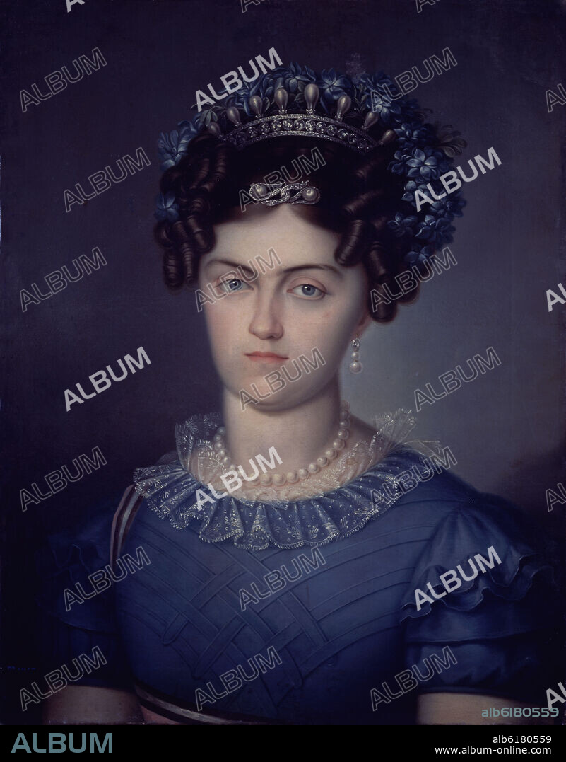 LUIS DE LA CRUZ Y RIOS (1776-1853). RETRATO DE LA REINA MARIA JOSEFA AMALIA - SIGLO XIX.