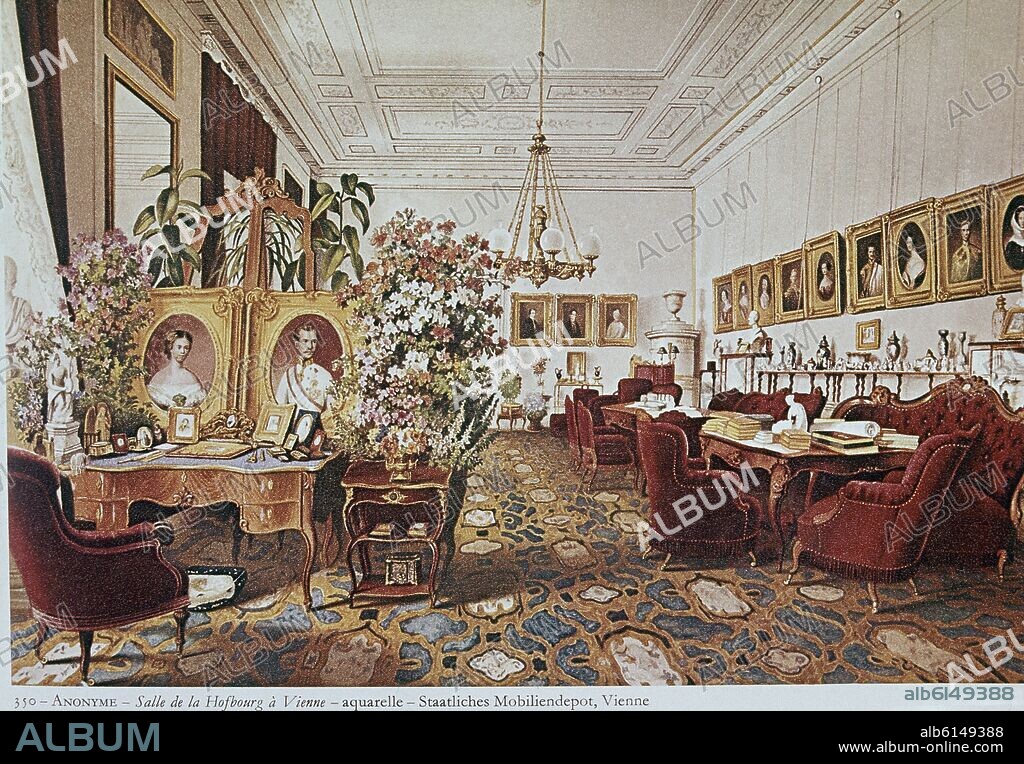 ANONIMO SIGLO XIX. SALA DE HOFBURG - PALACIO SUIZO - SIGLO XIX.