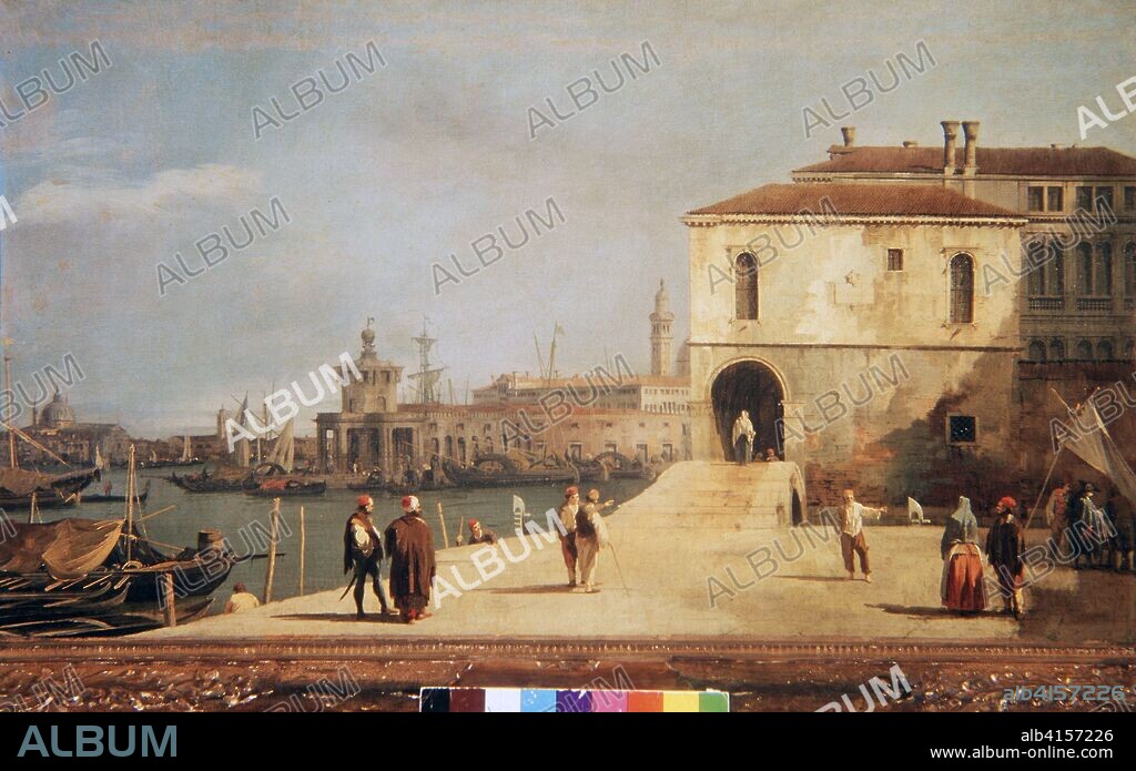 GIOVANNI ANTONIO "CANALETTO" CANAL (1697-1768). CANALETTO , EL  ANTONIO CANAL PINTOR ITALIANO . 1697 - 1768 " IL FONTEGHETTO DELLA MARINA " , OLEO 1730 COLECCION PARTICULAR . VENECIA.