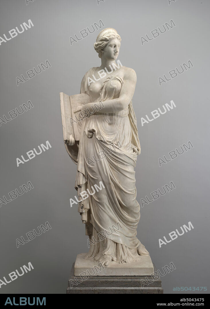 Augustin Pajou, (artist), French, 1730 - 1809, Calliope, c. 1763, marble, overall: 158 x 60.8 x 46.1 cm (62 3/16 x 23 15/16 x 18 1/8 in.).