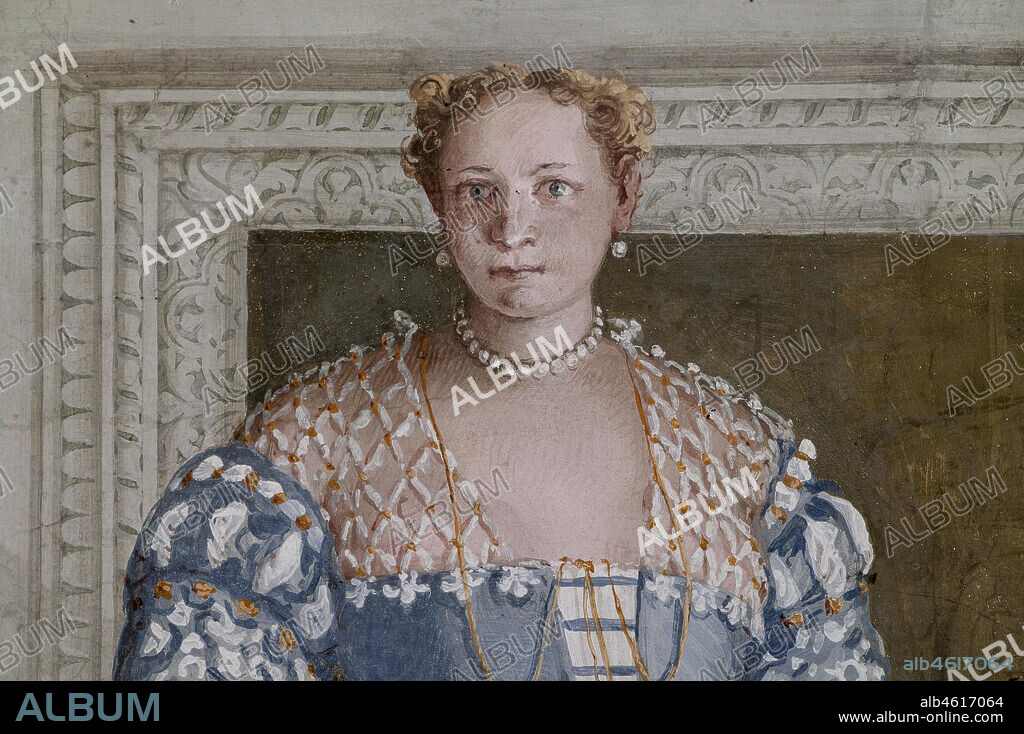 Maser, Villa Barbaro, the Hall of Olympus: "Donna Barbaro". Fresco by Paolo Caliari, known as il Veronese, 1560 - 1561.