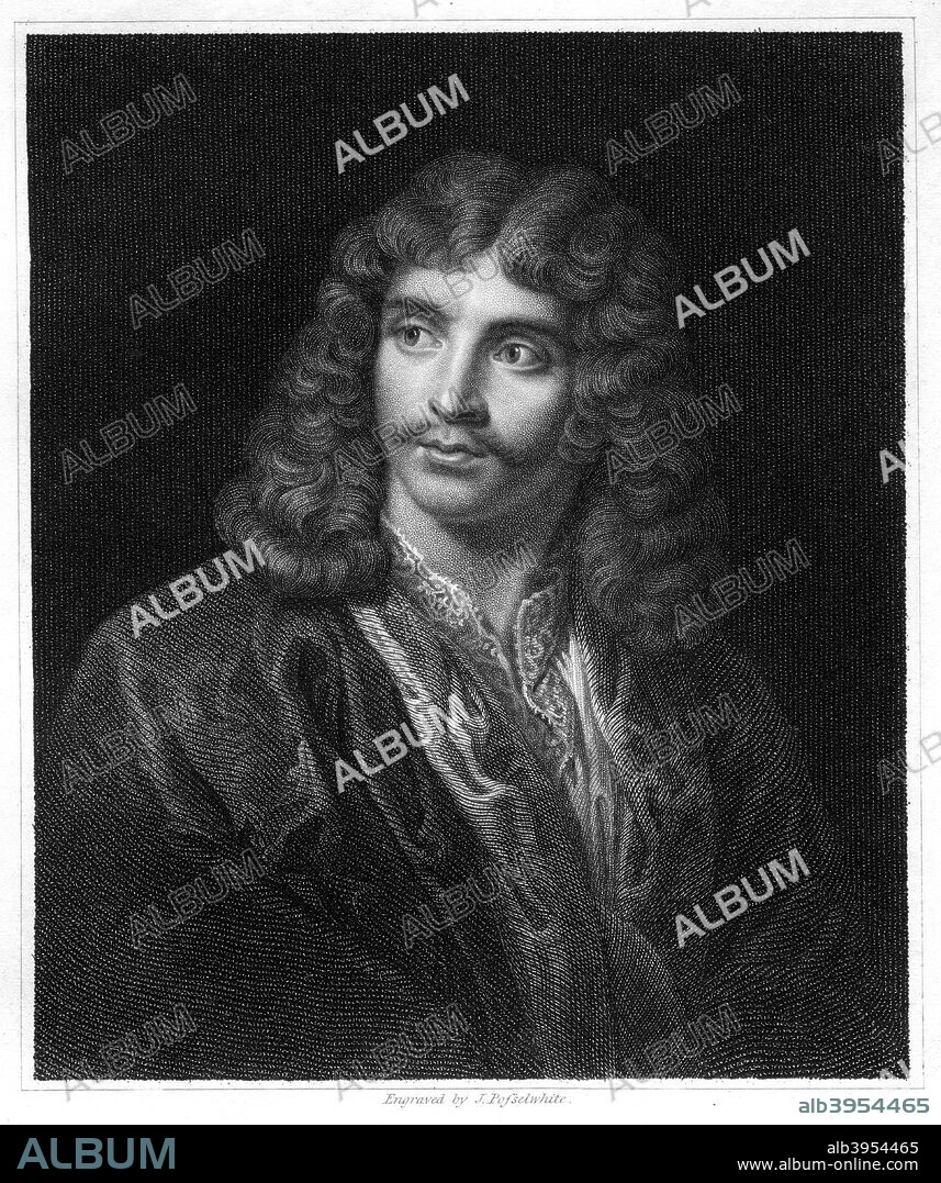 Moliere, French theatre writer, director and actor, (1833). Jean-Baptiste Poquelin, better known as Molière (1622-1673), was one of the masters of comic satire.