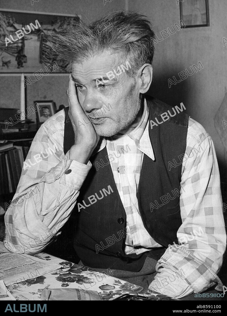 1955-01-13. Eskil Johansson, pappa till småförbrytaren Rolf Johansson, alias "Tumba-Tarzan".. Foto: Jonny Graan / Expressen / TT / Kod: 16. **AFTONBLADET OUT**.