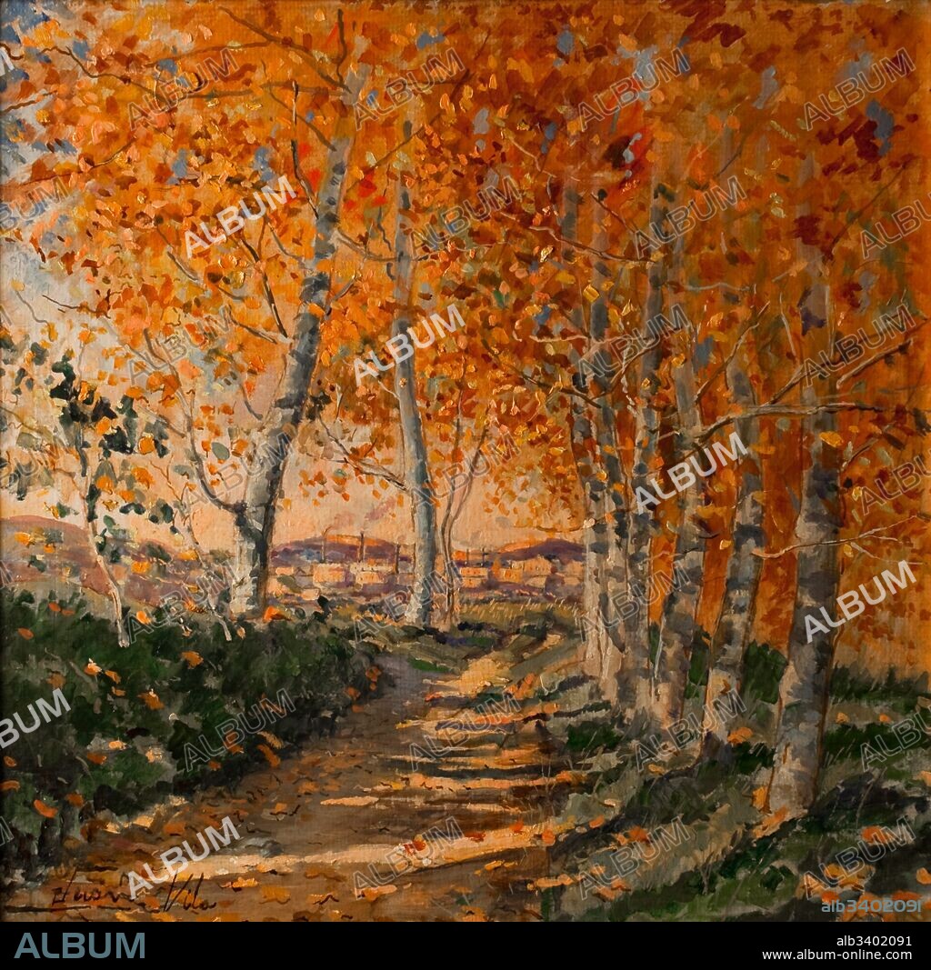 JOAN VILA CINCA. Joan Vila i Cinca / "Plátans al voltant de Sabadell" (Bananas around Sabadell), 20th Century, Painting.