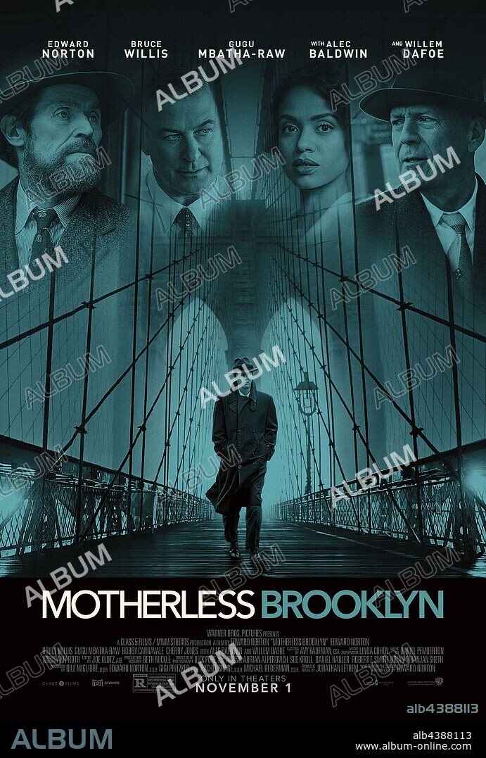 Poster of MOTHERLESS BROOKLYN, 2019, directed by EDWARD NORTON. Copyright WARNER BROS. PICTURES.