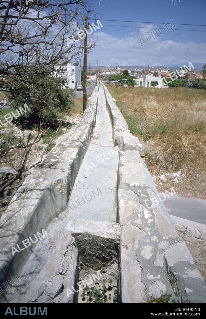 Aqueduct, Castle of Kolossi, near Limassol, Cyprus, 2001. Kolossi Castle was built by the Knights of the Order of St John in 1454. It stands on the site of an earlier (13th century) fortress. The aqueduct was buit to bring water to the original castle from the mountains.