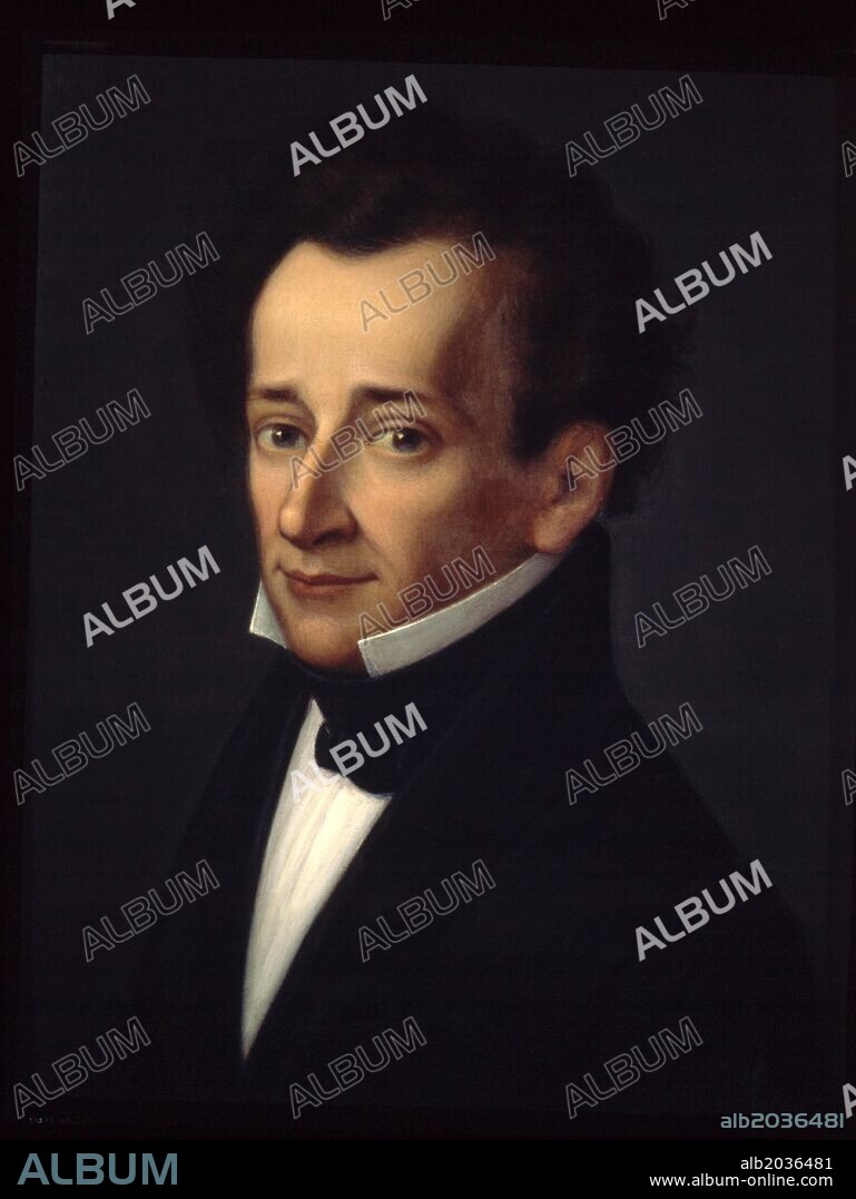 Portrait of Giacomo Leopardi, Oil on canvas.