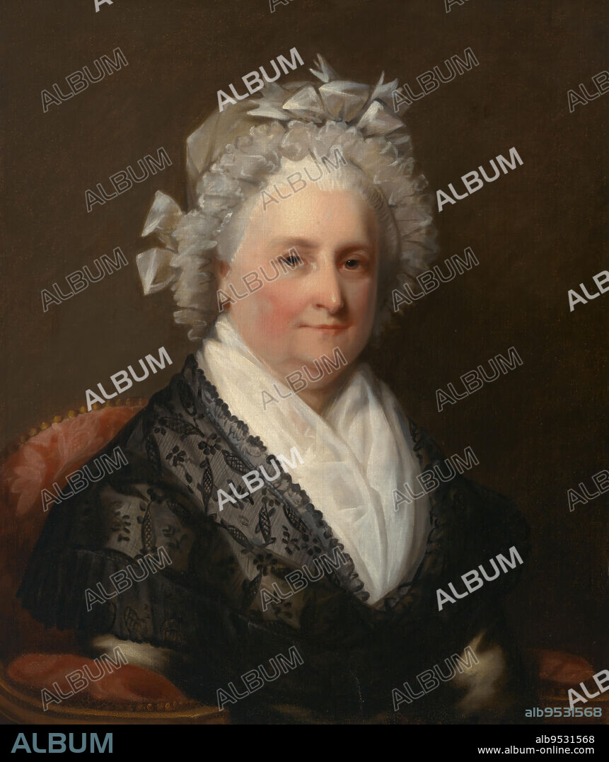 GILBERT STUART (copia). Martha Washington. oil on canvas. Date: early-mid 19th century.