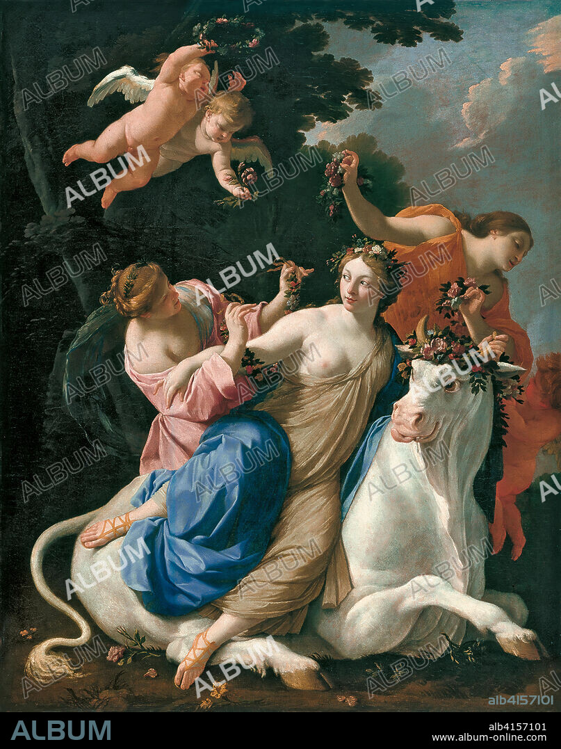 Simon Vouet (París, 1590-1649). El rapto de Europa (hacia 1640). Óleo sobre lienzo. 179 x 141,5 cm.