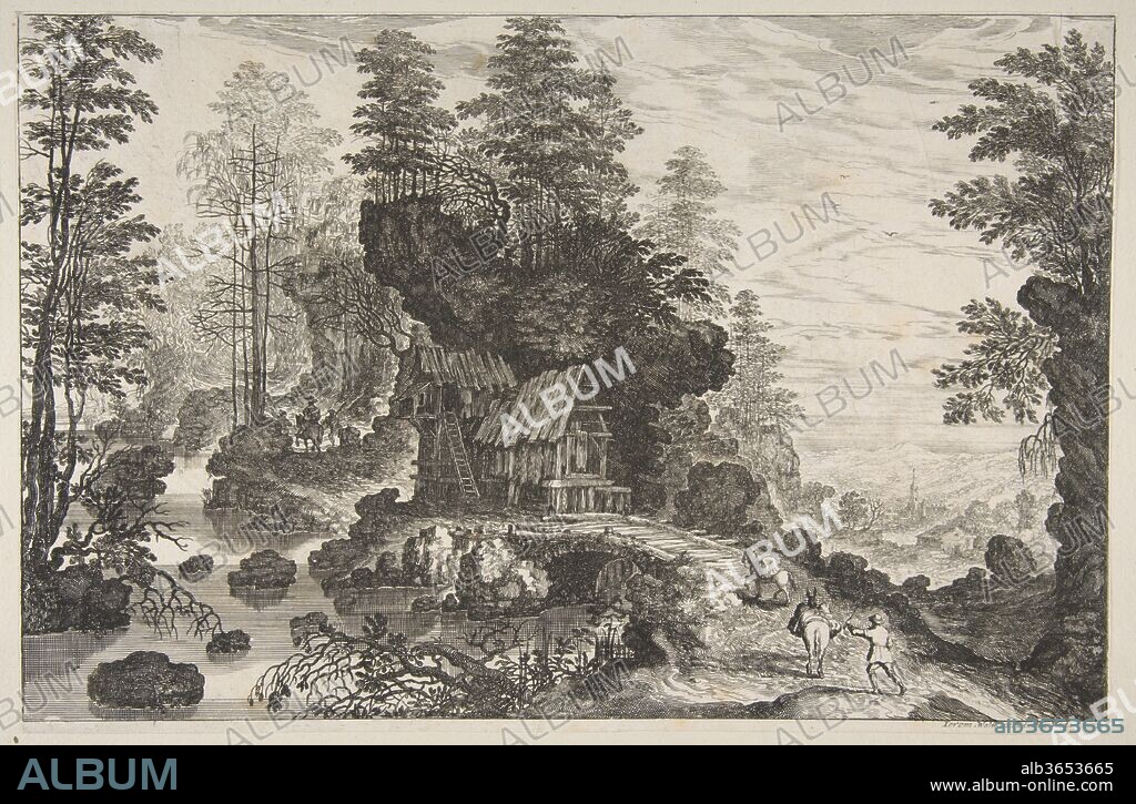 View of a Small House Built into a Rock. Artist: Isaak Major (German, Frankfurt am Main ca. 1576-1630/36  Vienna). Dimensions: sheet: 9 7/16 x 14 1/2 in. (23.9 x 36.8 cm). Date: 1576-1636.