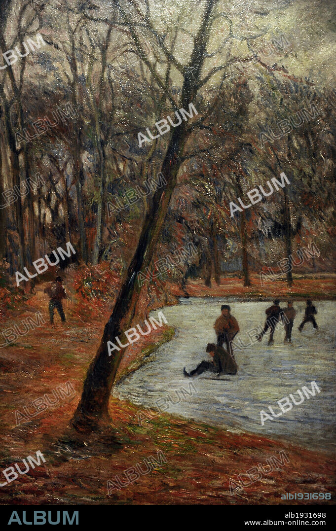 PAUL GAUGUIN (1848-1903). FRENCH PAINTER.. Paul Gauguin (1848-1903). Pintor post-impresionista francés. Patinadores en los Jardines Frederiksberg, 1884. Oleo sobre lienzo (65 x 54 cm). Museo Carlsberg Glyptotek. Copenhague. Dinamarca.