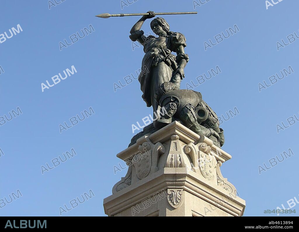 Escultura de María Mayor Fernández de Cámara y Pita "Maria Pita", La Coruña. Obra de José Castiñeiras.
