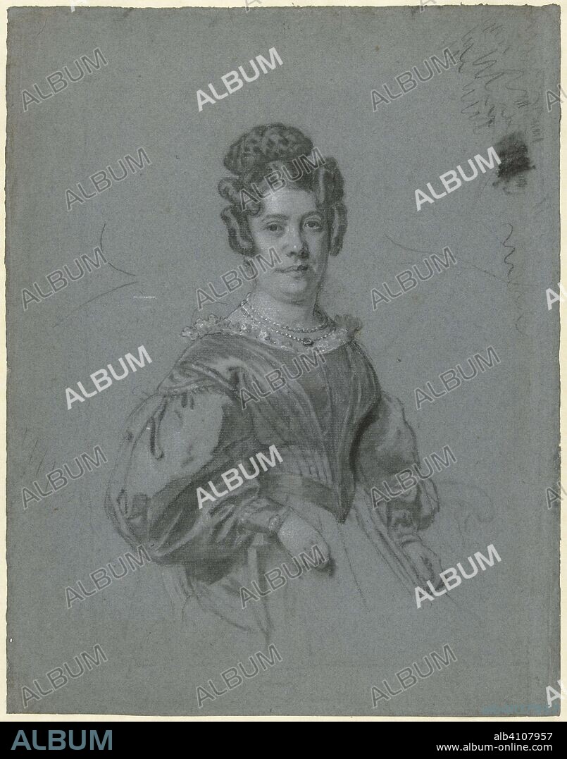 Preliminary study for the portrait of Aleida Maria Engelberts, wife of Prof. Hendrik Cock. Draughtsman: Charles Howard Hodges. Dating: 1774 - 1837. Measurements: h 427 mm × w 333 mm.