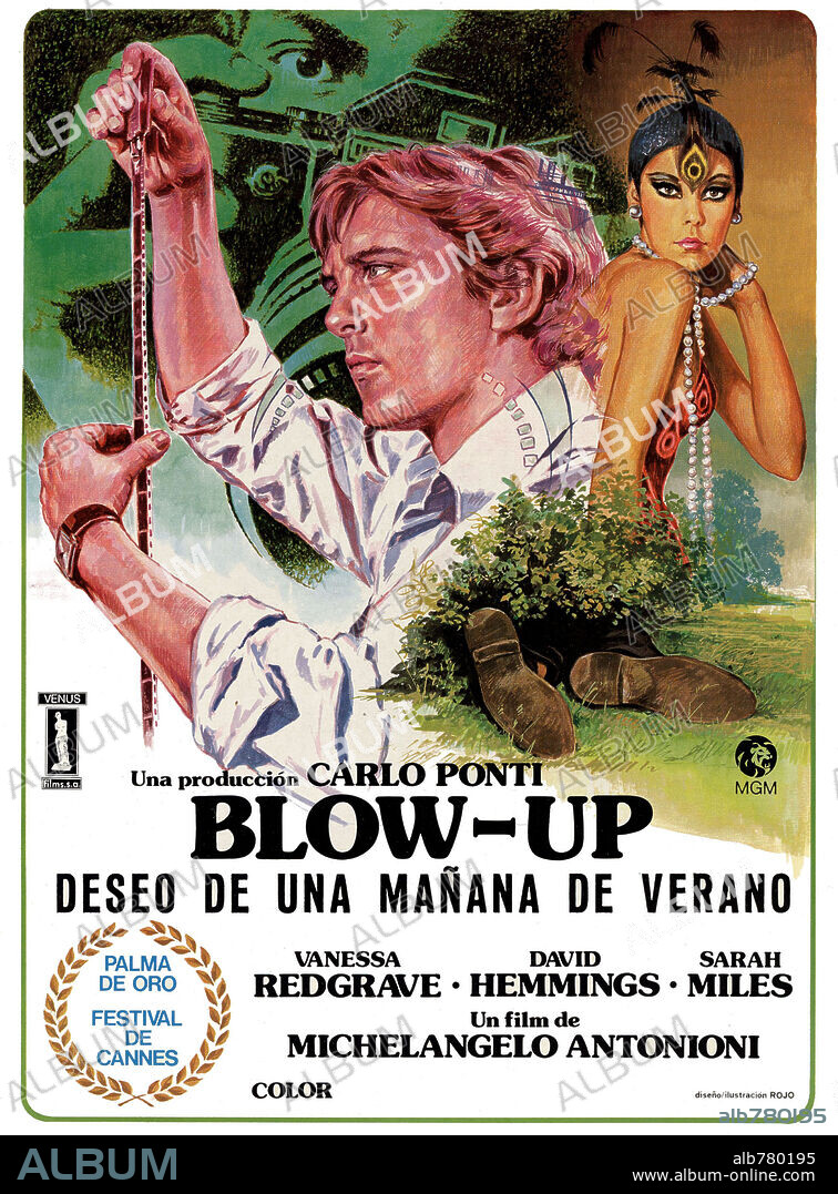 Affiche de BLOWUP, 1966, réalisé par MICHELANGELO ANTONIONI. Copyright M.G.M.